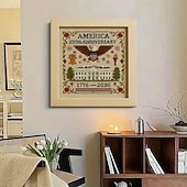 cheap Sewing &amp; Knitting &amp; Crochet-US 250th Anniversary Cross Stitch Kit Personalized Patriotic Cross Stitch Kits Commemorative Embroidery for Beginners Stamped and Counted Style Gifts for Veterans Military Fans