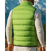 billiga Vests-Men's Hiking Vest Puffer Vest Winter Autumn / Fall Outdoor Thermal Warm Lightweight Vest Hunting Fishing Climbing Black Army Green Burgundy Blue Green