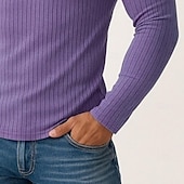 economico T-shirt in maglia a coste-Per uomo Maglietta Maglietta con Zip a Quarti Maglietta a Maglia a Coste Manica Lunga Zip a un quarto Primavera Autunno Inverno Semplice Striscia di Fossa Moda Designer Essenziale Lavoro a maglia