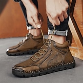 baratos Botas de cano curto-Botas de caminhada masculinas marrons com sola durável – calçados casuais versáteis para atividades ao ar livre, caminhadas e aventuras de fim de semana