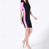 economico Rash Guards Interi-Per donna Top sottomuta Costumi da bagno interi Muta da sub Patchwork Cerniera Frontale UPF50+ Asciugatura Rapida Alta elasticità Manica Corta Costume da Bagno Surf Immersione Snorkeling Estate