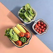 economico Utensili e gadget da cucina-Confezione da 6 cestelli scolapasta a doppio strato – cestelli scolapasta in plastica riutilizzabili per lavare frutta e verdura, utensili da cucina, accessori da cucina per la casa