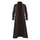 economico Capispalla-Retrò Vintage Punk &amp; Gotico Medievale Cappotto Trench Vampiro Costume Per uomo Halloween Carnevale Feste Casual Quotidiano Fiera Rinascimentale Adulti Cappotto