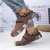 abordables Botas de invierno y nieve-Botas de nieve cálidas de invierno sin cordones para hombre con suela antideslizante, diseño acolchado informal para caminar al aire libre, viajar en climas fríos y uso diario.