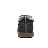 preiswerte Winter- und Schneestiefel-Wasserdichte Winterhausschuhe für Herren mit Fellfutter, leichte, warme Slip-On-Freizeitschuhe mit Anti-Rutsch-Sohle für den Innen- und Außenbereich