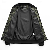 economico giacca sportiva-Per uomo Giacca Leggera Giubbotto bomber Giacca Casual Vacanza Quotidiano Traspirante Tasca Primavera Autunno Mimetico Moda Classico Collo alla coreana Regolare Blu Verde militare Giacca