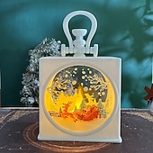 billiga inomhus julbelysning-1 st 12,3 * 9,5 cm jul-LED-ljusremsa med upplyst handhållen lampa jultomten snögubbe ren julgran inomhus- och utomhusbordsdekorationslampa AG13 * 3 batterier