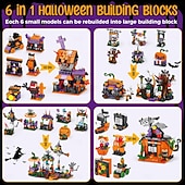  Halloween Advent Calendar Building Block Set, Halloween Countdown Calendar with Mini Building Toys, Pumpkin Ghost Skeleton Witch Figures, DIY Construction Gift for Kids Boys Girls