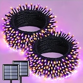 voordelige Halloween-verlichting-1 stuk zonne-lichtsnoer Halloween buitendecoratie IP65 waterdicht zonne-sprookjesachtige twinkelende lichtjes 8 verlichtingsmodi geschikt voor Halloween, Kerstmis, feest, boom, bruiloft, tuin, balkon,