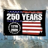 cheap America 250-US 250th Anniversary Flag America 250 Years 1776-2026 Patriotic Stars Yard Signs Party Supplies Hanging Decor for Home Garden Welcome Backdrop Semiquincentennial 3x5 Ft 4th of July Independence Day