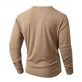 economico Magliette casual da uomo-Per uomo Maglietta Maglia Henley Camicia a Maniche Lunghe Manica Lunga Henley Primavera Autunno Semplice Moda Designer Essenziale Tasche Vacanza Streetwear Uscire Nero Bianco Blu marino Maglietta Top