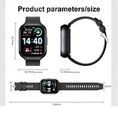 cheap Smartwatch-TWSD12 Smart Watch 2.01 inch Smartwatch Fitness Running Watch Bluetooth Temperature Monitoring Activity Tracker Sedentary Reminder Compatible with Android iOS Women Men Long Standby Hands-Free Calls