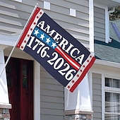 voordelige 250e Verjaardag-250e verjaardagsvlag 3x5 1776 2026 250 jaar jubileumvlagbord 4 juli banner wandtapijt voor kamer tuinborddecoratie geen vlaggenmast