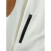 preiswerte Lässige Jacken-Herren Outdoorjacke Hemdjacke Formell Heim Tasche Minimalistisch Frühling Herbst Einfarbig Aktiv Neutral Hemdkragen Regulär Schwarz Weiß Marineblau Blau Jacken