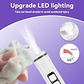 cheap Tool Accessories-Dog Nail Grinder Quiet, Dog &amp; Cat Nail Grinder with LED Light &amp; Battery Display - Painless Nail Trimmer for Small to Large Pets, Thick Nails, and Sensitive Paws