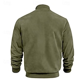 preiswerte Faux-Suede-Jacken-Herren Imitat-Lederjacke Freizeitjacke Urlaub Täglich Warm Tasche Herbst Winter Einfach Mode Klassisch Stehkragen Regulär Schwarz Marineblau Meeresblau Braun Armeegrün Jacken