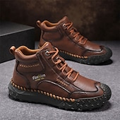 economico Scarponi da trekking-scarpe da trekking casual da uomo marroni, comode scarpe da ginnastica da passeggio con lacci e suola in gomma antiscivolo per viaggi, lavoro e uso quotidiano