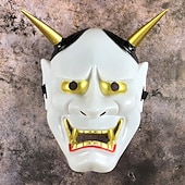 abordables Masques-Samouraï démon Halloween Masque Masque Oni japonais Horreur Effrayant Visage Complet Adulte Unisexe Halloween Carnaval Performance Soirée Déguisements d&#039;Halloween faciles Se déguiser