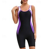 abordables Lycra de surf-Femmes Maillots de bain intégraux Combinaison Fine UPF50+ Sans manches Maillot de Bain Natation Plongée Surf Plongée en apnée Patchwork Été Printemps Automne
