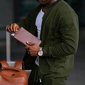 economico giacca sportiva-Per uomo Giacca Leggera Giacca Casual Vacanza Quotidiano Traspirante Tasca Primavera Autunno Blocco di colori Moda Classico Collo alla coreana Regolare Nero Giallo Rosso Blu marino Blu reale Giacca