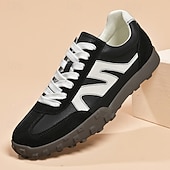 abordables Baskets-Baskets à lacets en similicuir pour homme, chaussures de sport rétro pour l&#039;extérieur – confortables pour la marche, l&#039;entraînement et le style décontracté