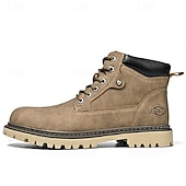 Недорогие Рабочие ботинки-Классические мужские рабочие ботинки для улицы – прочные ботинки на шнуровке с нескользящей подошвой и амортизирующей стелькой для строительства, сельского хозяйства и повседневной носки