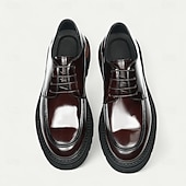 Недорогие Classic Dress Shoes-Men's Brown Genuine Leather Lace-Up Oxford Shoes – Classic Formal Dress Shoes for Business, Office and Evening Events