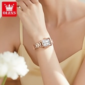 preiswerte Quarz-Uhren-Olevs 5641 Quarzuhr Frau Top-Marke original wasserdichte Uhr für Frauen Edelstahlarmband römische Skala Datum Armbanduhr