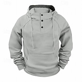 economico Felpa Tattica-Per uomo Felpa con cappuccio Felpa con cappuccio abbottonata Felpa con cappuccio tattica Nero Bianco Borgogna Blu marino Cammello Con Cappuccio Semplice Tasca Sport &amp; Outdoor Casuale Quotidiano