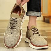 economico Sneakers Casual-scarpe da ginnastica Oxford traspiranti da uomo in maglia – scarpe casual leggere con finiture in pelle di vacchetta per camminare, indossare ogni giorno e viaggiare