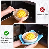 abordables Ustensiles et gadgets de cuisine-Lot de 4/8 grilles pour plats chauds allant au micro-ondes – lavables en machine, pliables, isolées, antidérapantes avec poignées, protègent les mains &amp;table, idéale pour la soupe, accessoires de