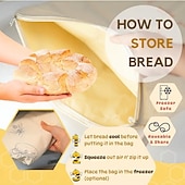 abordables Ustensiles de Pâtisserie-accès large à glissière en coton &amp;Sacs à pain en cire d&#039;abeille pour levain, sacs de conservation des aliments en cire d&#039;abeille réutilisables, sac de conservation des aliments en coton extra large et