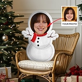 cheap Personalized Textiles-Personalized Customized Christmas Face Pillows With Santa Elf Snowman Designs Fun Holiday Decoration Unique Gift Idea For Family Kids Friends Home Celebrations