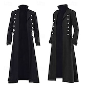 economico Capispalla-Retrò Vintage Punk &amp; Gotico Medievale Cappotto Trench Vampiro Costume Per uomo Halloween Carnevale Feste Casual Quotidiano Fiera Rinascimentale Adulti Cappotto