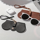 Недорогие Хранение вещей и организация пространства-Мягкая кожаная сумка для солнцезащитных очков, 5 пар, портативный футляр для очков для женщин и мужчин, мягкий войлочный органайзер для очков с ремешком