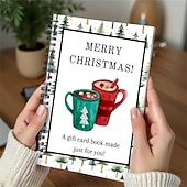 halpa Embrulho para presente-Christmas Gift Card Book Surprises On Every Page DIY Spiral-Bound Merry Christmas College Survival Gift Card Book Holder Ideal Gifts for Family, Friends, Teachers, Teens And Colleagues