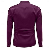 economico Camicie in raso da uomo-Per uomo Camicia Camicia in raso Camicia casual Camicia con Bottoni Semplice Formale Matrimonio Nero Bianco Vino Blu marino Manica Lunga Bavero Primavera &amp; Autunno Tutte le stagioni Abbigliamento