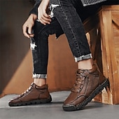 baratos Botas de cano curto-Botas de caminhada masculinas marrons com sola durável – calçados casuais versáteis para atividades ao ar livre, caminhadas e aventuras de fim de semana