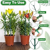 Недорогие аксессуары для ухода за растениями-10 опор для растений, опоры для комнатных и уличных растений. 11-дюймовые опоры для растений с 20-метровыми подвязками, 5-метровые наклейки для вьющихся растений в горшках.