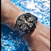 cheap Quartz Watches-The New Olevs Men&#039;S Business Watch With Luminous Calendar Small Three-Hand Moon Phase Display Multi-Functional Quartz Watch Waterproof Casual And Fashionable Men&#039;S Sports Wristwatch