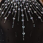 cheap Figure Skating Dresses-Figure Skating Dress Girls' Ice Skating Dress Black Patchwork Asymmetric Hem Stretchy Training Competition Skating Wear Classic Crystal / Rhinestone Sleeveless Ice Skating Figure Skating