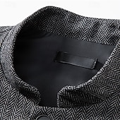 preiswerte Herrenweste-Herren Weste Gilet Urlaub Party Geschäft Mode Lässig Frühling Herbst Tasche Knöpfe Polyester Bequem Karomuster Streifen Einreihig Ein-Knopf Stehkragen Normale Passform Wein Marineblau Dunkelgray