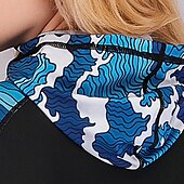 abordables Rash Guards de Una Pieza-Mujer Camiseta Protección Solar Surf Traje de baño de cuerpo entero Traje de buceo Retazos Cremallera delantera Con Capucha UPF50+ Secado rápido Alta elasticidad Manga Larga Bañadores Surf Buceo