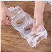 お買い得  キッチン用品＆小物-4つのコンパートメントを備えた透明なプラスチック缶収納ボックス、キッチンカウンター、キャビネット、冷蔵庫用のポータブルソーダ缶オーガナイザー、キッチン収納容器とアクセサリー