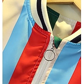 billige Guttas baseballjakker-Barn Unisex Baseballjakker Yttertøy Fargeblokk Langermet Glidelås Lomme Komfort Myk Frakk utendørs Mote Daglig Rosa og Blå Vår Høst 4 år +