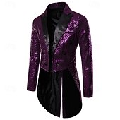 お買い得  パーティースーツ-男性用 タキシード クロージャーカラー パーティー ソリッド ブラック Sliver ルビーレッド スリムフィット シングルブレスト 2つボタン