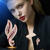 cheap Pins and Brooches-Brooches Classic Retro Leaf Elegant Fashion Personalized Simple Brooch Jewelry Light Pink Blue For Wedding Party Gift Engagement Prom Festival