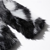 tanie Kurtki i płaszcze męskie-Męskie Kurtka zimowa Zwykła kurtka Płaszcz ze sztucznego futra Urlop Codzienny Keep Warm Kieszeń Trykot Zima Wzór w panterkę Moda Moda miejska Kaptur Regularny Czarny Kurtki