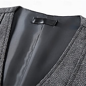 preiswerte Herrenweste-Herren Weste Gilet Urlaub Party Geschäft Mode Lässig Frühling Herbst Tasche 2 in 1 Knöpfe Polyester Bequem Einfach Einreihig Ein-Knopf V Ausschnitt Normale Passform Wein Marineblau Dunkelgray Kaffee