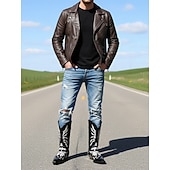 botas masculinas estilo cowboy gótico - botas western de couro sintético de cobra preta e prata com design de recorte de chamas e salto de metal para eventos de rock, motociclistas e festas baratos Cowboy & Western Boots-botas masculinas estilo cowboy gótico - botas western de couro sintético de cobra preta e prata com design de recorte de chamas e salto de metal para eventos de rock, motociclistas e festas
